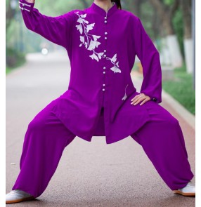 Tai Chi Clothing for women purple red white  women's Tai Chi chinese kungfu uniforms wushu martial arts practice performance clothes